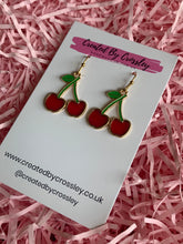 Load image into Gallery viewer, Cherry Charm Earrings
