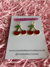 Load image into Gallery viewer, Cherry Charm Earrings
