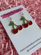 Load image into Gallery viewer, Cherry Charm Earrings
