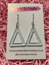 Load image into Gallery viewer, Blue Triangle Resin Earrings
