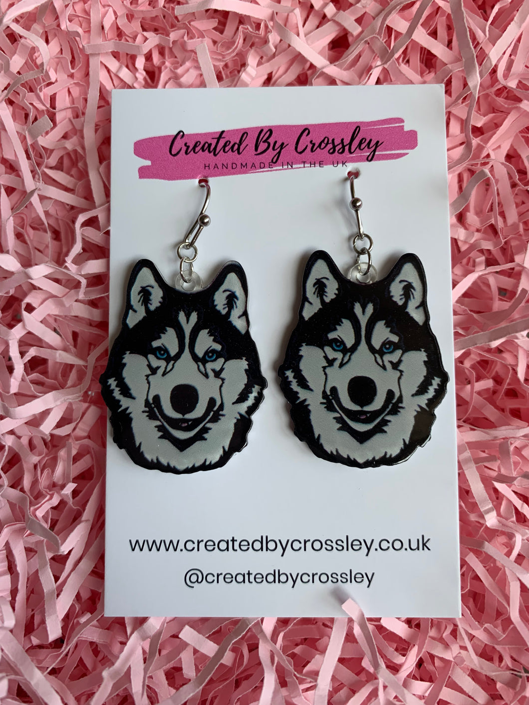 Husky Dog Charm Earrings
