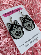 Load image into Gallery viewer, Husky Dog Charm Earrings
