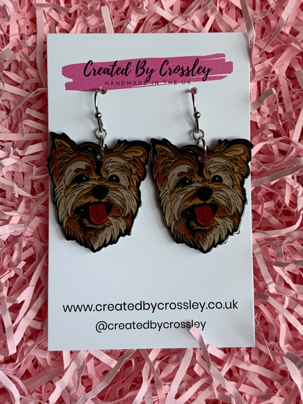 Yorkie Dog Charm Earrings