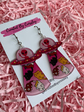 Load image into Gallery viewer, Cat Alien Abduction Charm Earrings
