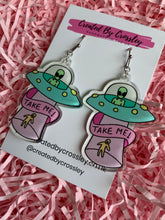 Load image into Gallery viewer, Alien Abduction Charm Earrings
