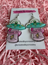 Load image into Gallery viewer, Alien Abduction Charm Earrings
