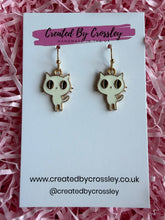Load image into Gallery viewer, White Cat Charm Earrings
