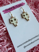Load image into Gallery viewer, White Cat Charm Earrings
