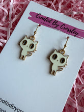 Load image into Gallery viewer, White Cat Charm Earrings
