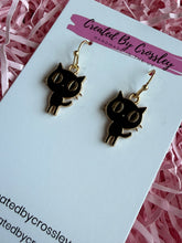 Load image into Gallery viewer, Black Cat Charm Earrings

