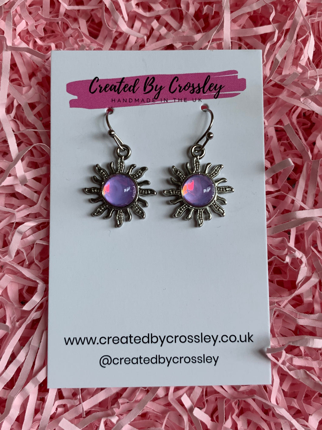 Purple Gem Star Earrings