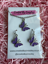 Load image into Gallery viewer, Purple Butterfly Jewellery Set
