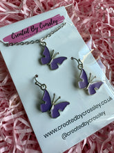 Load image into Gallery viewer, Purple Butterfly Jewellery Set
