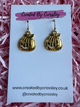 Load image into Gallery viewer, Pumpkin/Jack-o’-lantern Charm Earrings
