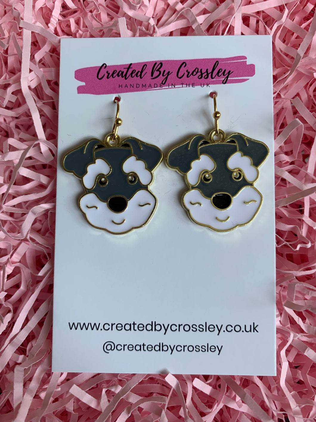 Schnauzer Dog Charm Earrings