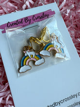 Load image into Gallery viewer, Unicorn Rainbow Clip On Earrings
