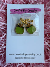 Load image into Gallery viewer, Green Apple Clip On Earrings
