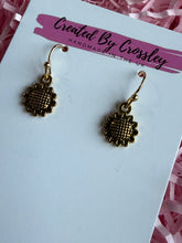 Load image into Gallery viewer, Mini Sunflower Charm Earrings
