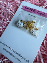 Load image into Gallery viewer, White Cat Clip On Earrings
