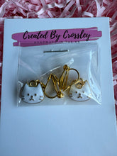 Load image into Gallery viewer, White Cat Clip On Earrings
