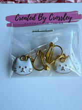 Load image into Gallery viewer, White Cat Clip On Earrings
