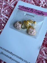 Load image into Gallery viewer, Pink Cat Clip On Earrings
