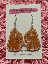 Load image into Gallery viewer, Sparkly Beer Ghosts Resin Earrings
