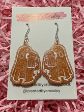 Load image into Gallery viewer, Sparkly Beer Ghosts Resin Earrings
