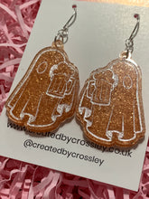 Load image into Gallery viewer, Sparkly Beer Ghosts Resin Earrings
