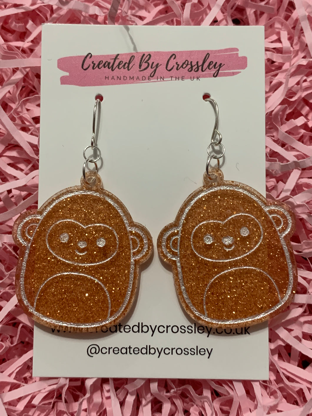 Monkey Resin Earrings