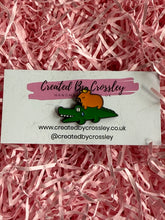 Load image into Gallery viewer, Capybara crocodile Pin badge
