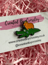 Load image into Gallery viewer, Capybara crocodile Pin badge
