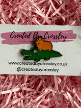 Load image into Gallery viewer, Capybara crocodile Pin badge
