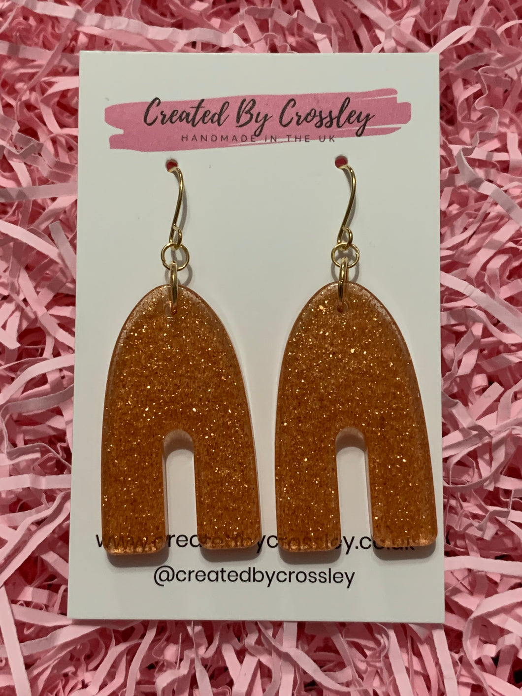 Bronze Shimmer Arch Resin Earrings