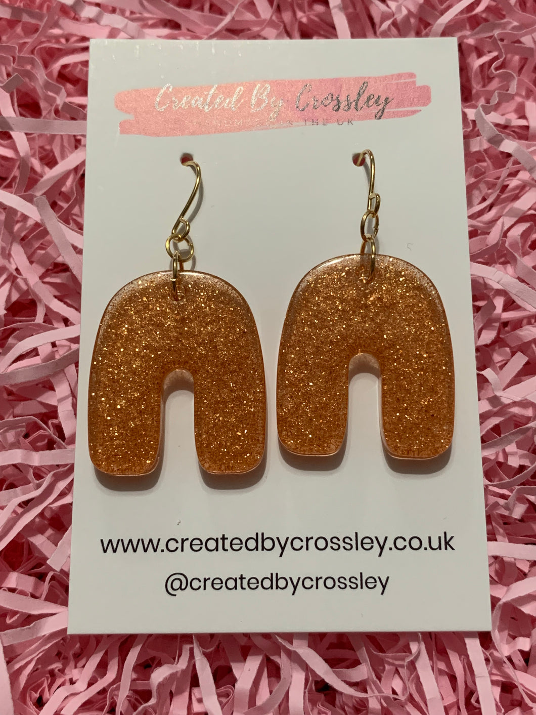 Bronze Shimmer Arch Resin Earrings