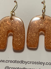 Load image into Gallery viewer, Bronze Shimmer Arch Resin Earrings
