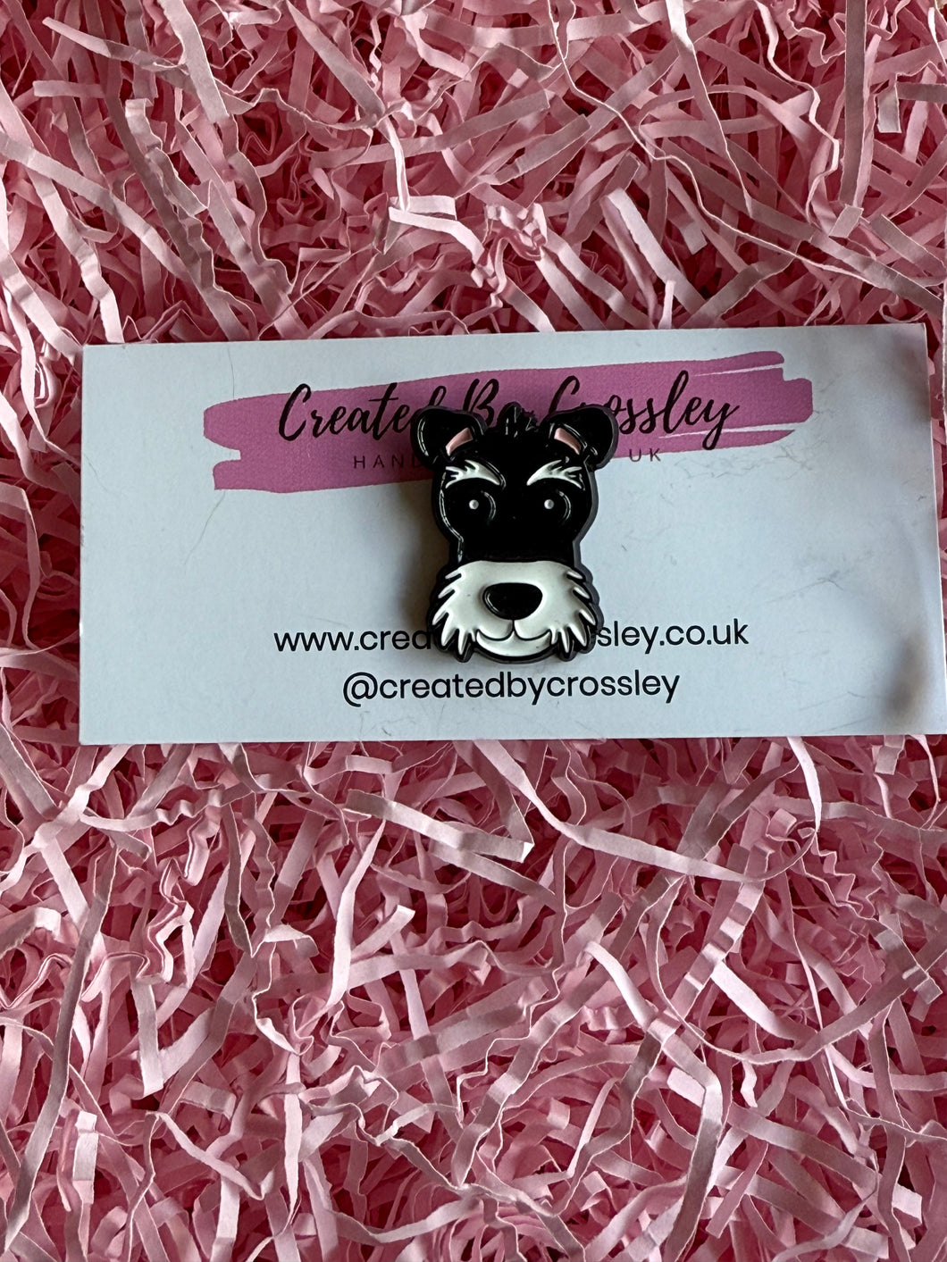 Dog pin badge