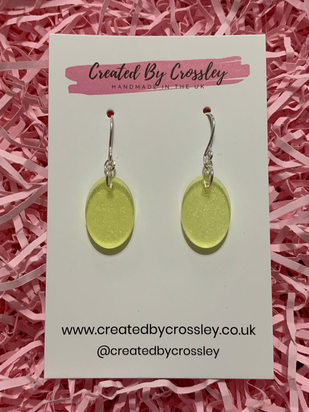 Yellow Oval Resin Earrings