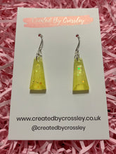 Load image into Gallery viewer, Yellow Glitter Dangle Resin Earrings
