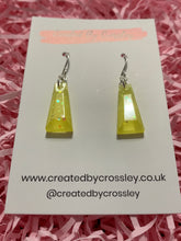 Load image into Gallery viewer, Yellow Glitter Dangle Resin Earrings
