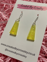 Load image into Gallery viewer, Yellow Glitter Dangle Resin Earrings
