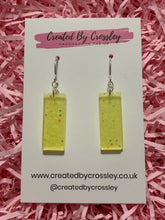 Load image into Gallery viewer, Yellow Rectangle Resin Earrings
