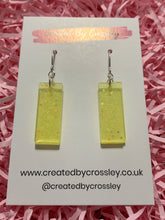 Load image into Gallery viewer, Yellow Rectangle Resin Earrings
