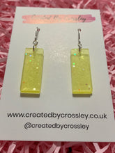 Load image into Gallery viewer, Yellow Rectangle Resin Earrings
