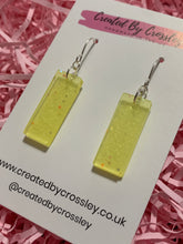 Load image into Gallery viewer, Yellow Rectangle Resin Earrings
