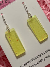 Load image into Gallery viewer, Yellow Rectangle Resin Earrings
