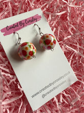 Load image into Gallery viewer, Strawberry Ball Charm Earrings
