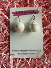 Load image into Gallery viewer, White Disco Ball Charm Earrings
