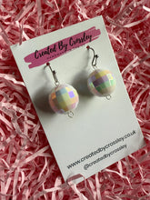 Load image into Gallery viewer, White Disco Ball Charm Earrings
