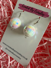Load image into Gallery viewer, White Disco Ball Charm Earrings
